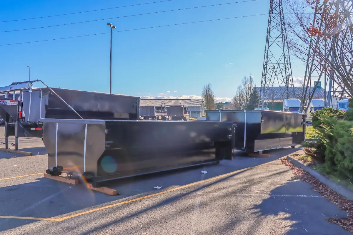Roll-off dumpster ready for waste disposal at job site for Construction Dumpster Rental in Sonoma